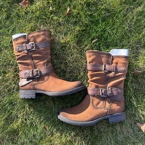 Earth Everwood Brown Water Resistant Suede Boots